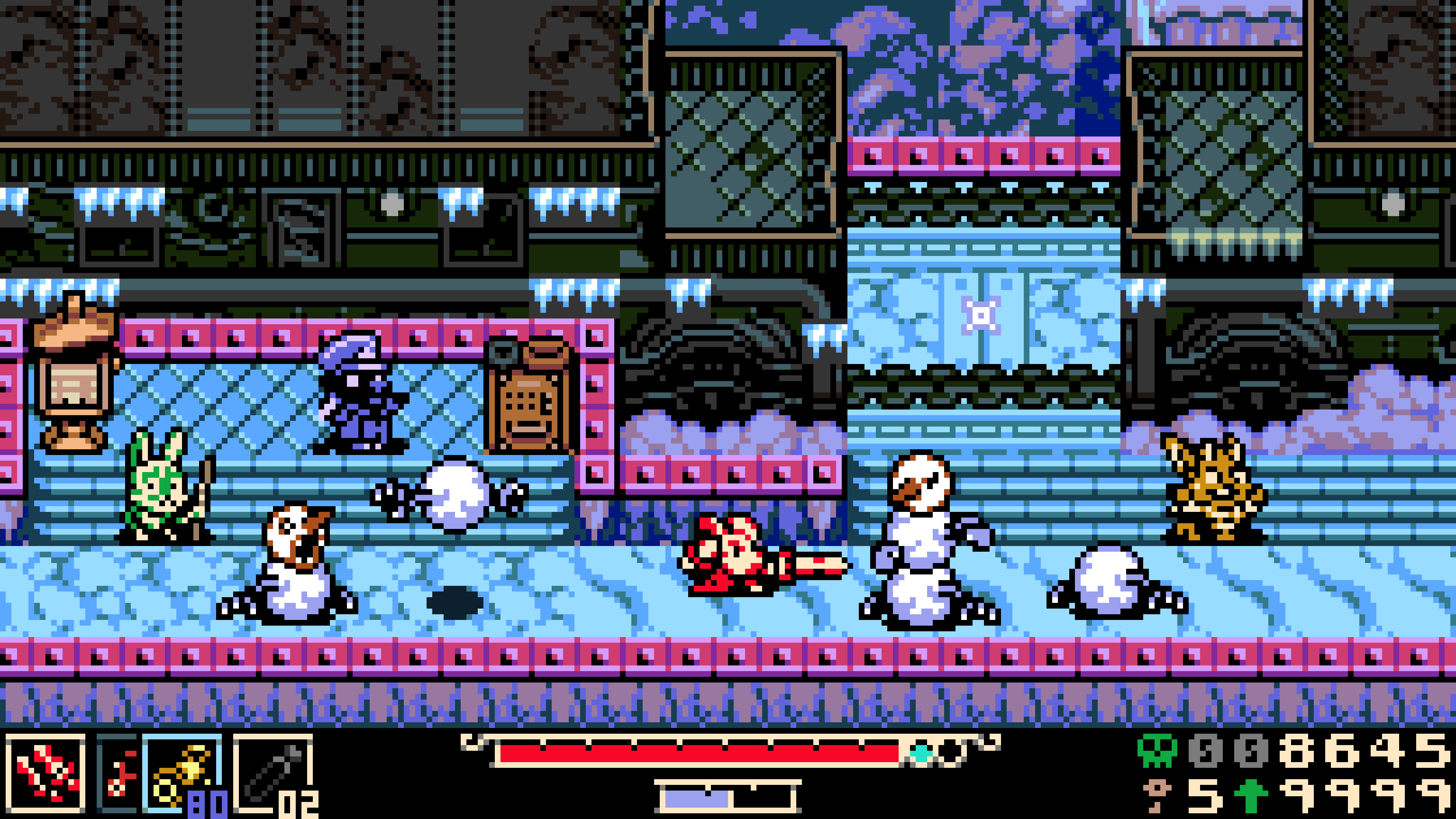Xbox screenshot of Mina crossing a starry bridge with puzzle-like platforms