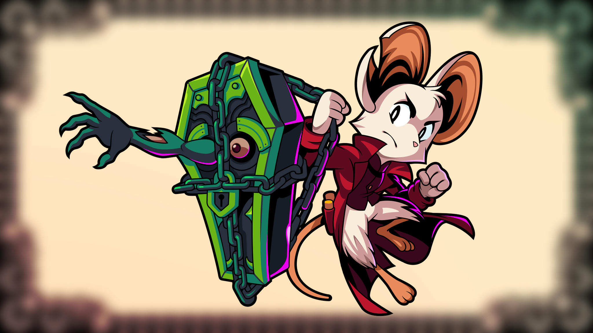 Mina carrying the Guardian Casket in key art