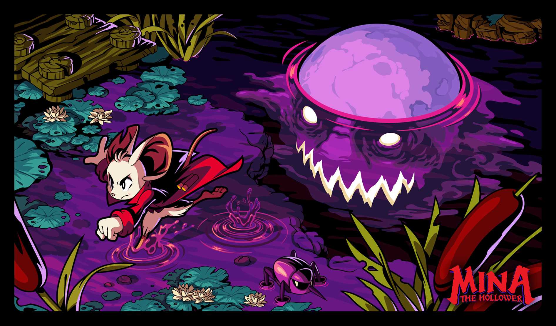 Mina caught in a moonlit monster ambush key art